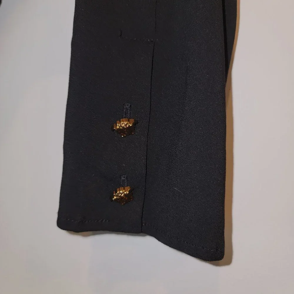 Versace Black Safety Pin Bodysuit, Size 44 - Picture 3 of 7